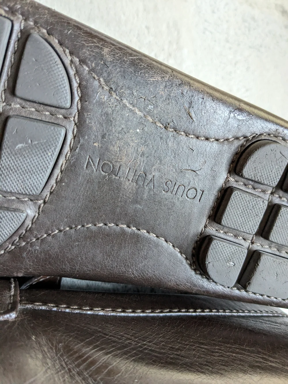 Louis Vuitton Brown Leather Men's Driving Loafers 9.5